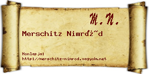 Merschitz Nimród névjegykártya